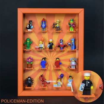 ClickCase Vitrine für LEGO® Serie 18 (71021) POLICEMAN EDITION mit 17 Figurenhalter