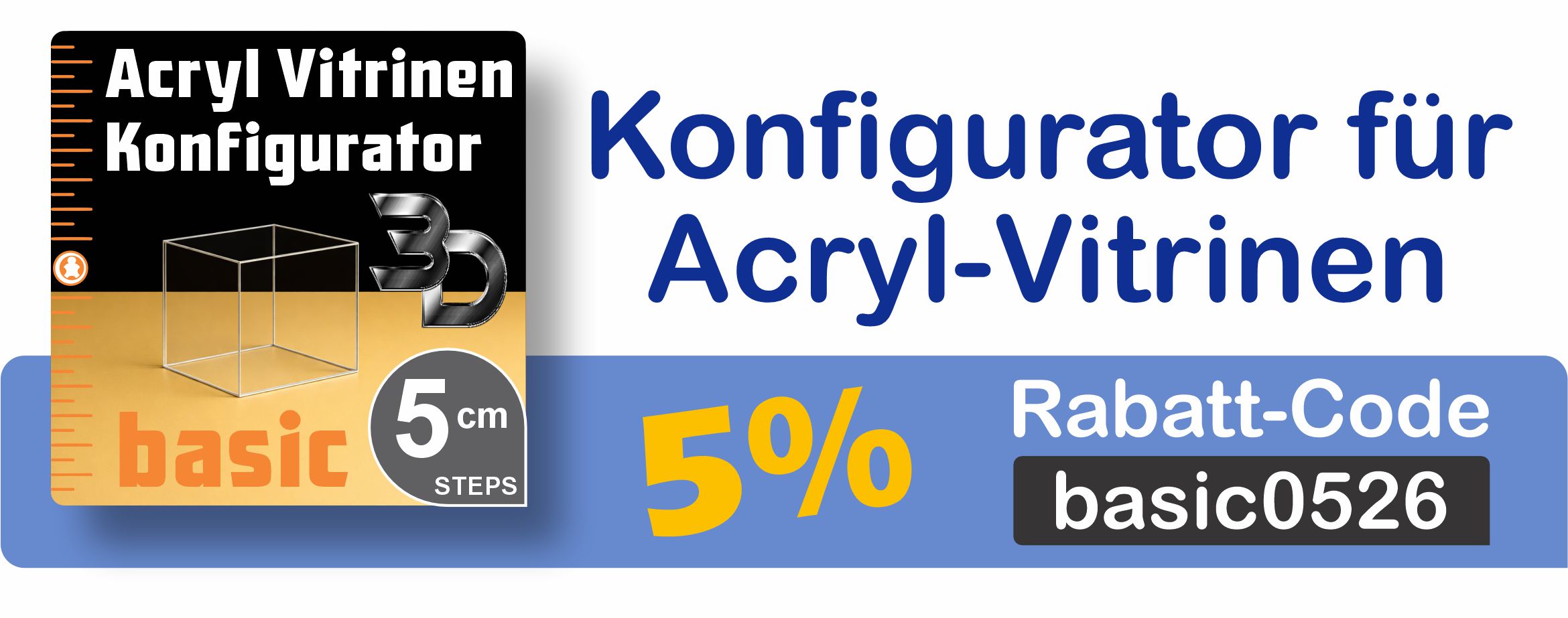 Rabatt-Aktion Acryl Vitrinen Konfigurator