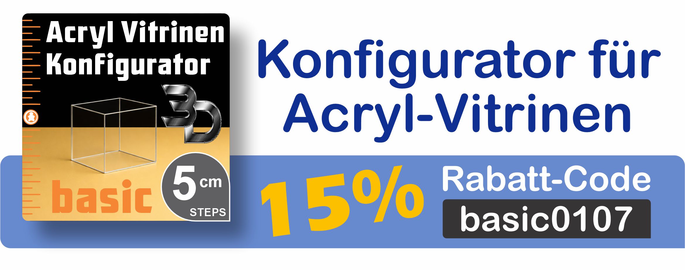 Rabatt-Aktion Acryl Vitrinen Konfigurator