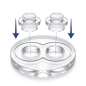Preview: FiguSpot(1) transparent 2er Pin – Acrylsockel für Minifiguren