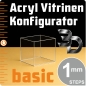 Preview: 3D Basic Acryl Vitrinen Konfigurator nach Maß in 1 mm Steps