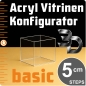 Preview: 3D BASIC Acryl Vitrinen Konfigurator nach Maß in 5 cm Steps