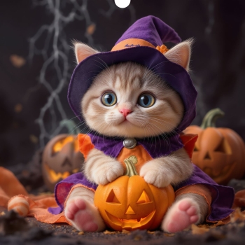SKIVA Frontscheibe passend für IKEA® KALLAX halloween cat 0088
