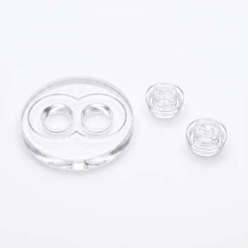 Preview: FiguSpot(1) transparent 2er Pin – Acrylsockel für Minifiguren