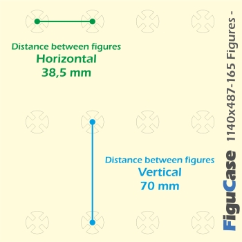 Preview: ClickCase size XXL Click System Hochkant mit 165 Figurenhalter NATUR / WEISS