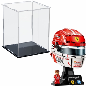 Acryl Vitrine für LEGO® Editions Scuderia Ferrari HP Charles Leclerc Helm 43014 B/T/H 190x190x240 mm