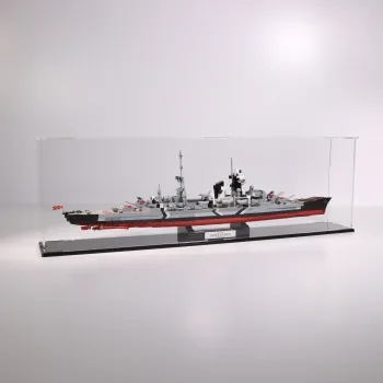 FiguSafe Vitrine für COBI 4823 Schiff Prinz Eugen Heavy Cruiser T/B/H 120x800x250 mm 011