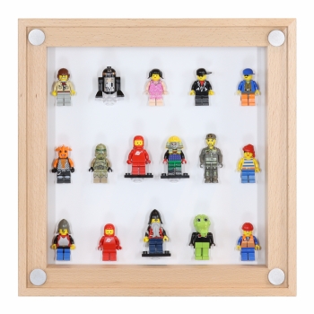 Preview: Click Vitrine PLUS Natur 300x300x60mm für 16 Lego® Figuren