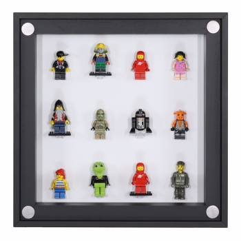 Preview: Click Vitrine PLUS Schwarz 300x300x60mm für 12 Lego® Figuren