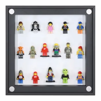 Click Vitrine PLUS Schwarz 300x300x60mm für 16 Lego® Figuren