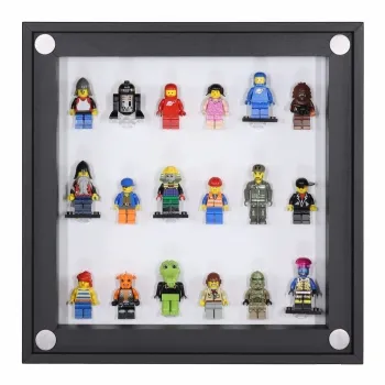 Click Vitrine PLUS Schwarz 300x300x60mm für 18 Lego® Figuren