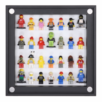 Preview: Click Vitrine PLUS Schwarz 300x300x60mm für 28 Lego® Figuren