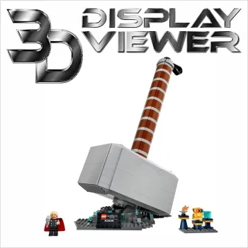 FiguSafe Vitrine für LEGO® Marvel Thors Hammer 76209 T/B/H 350x350x500 mm 045