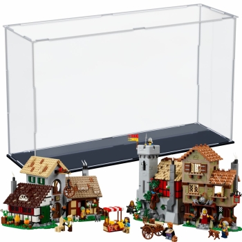 Acryl Vitrine für LEGO® Icons Mittelalterlicher Marktplatz 10332 B/T/H 440x190x290 mm