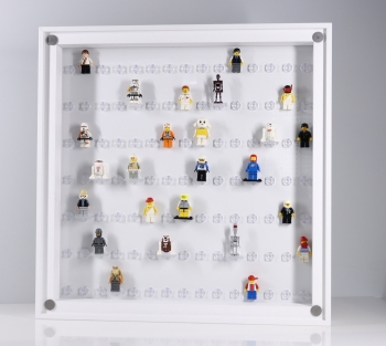 Click Vitrine PLUS Weiß 500x500x60mm für 72 Lego® Figuren