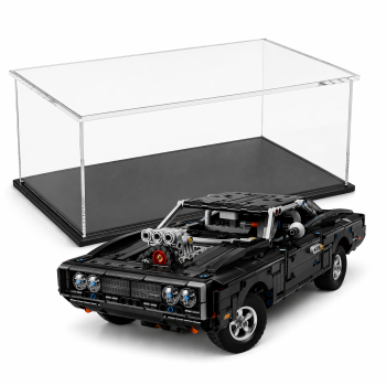 Preview: Acryl Vitrine für LEGO® Technic Fast and Furious Dodge Charger R/T Auto 42231 B/T/H 440x240x140 mm
