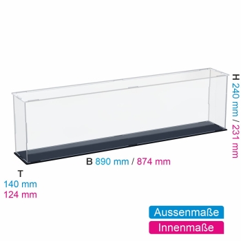 Preview: Acryl Vitrine für COBI 4819 Bismarck B/T/H 890x140x240 mm