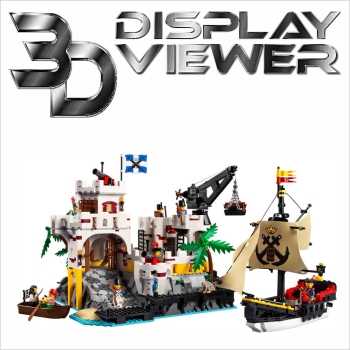FiguSafe Vitrine für LEGO® Pirates mit der LEGO Icons Eldorado-Festung 10320 T/B/H 300x750x350 mm 110