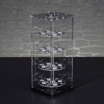 Preview: SingleTower Vitrine für eure 16 DFB EM 2016 Fußball LEGO® Sammelfiguren mit Ballloch