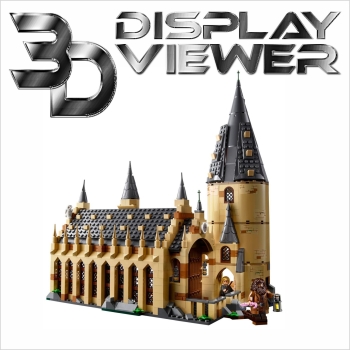 FiguSafe Vitrine für LEGO® Harry Potter™ Bauset Die große Halle von Hogwarts™ 75954 T/B/H 250x350x400 mm 042