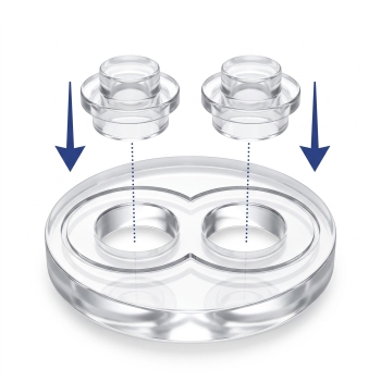 Preview: FiguSpot(1) transparent 2er Pin – Acrylsockel für Minifiguren