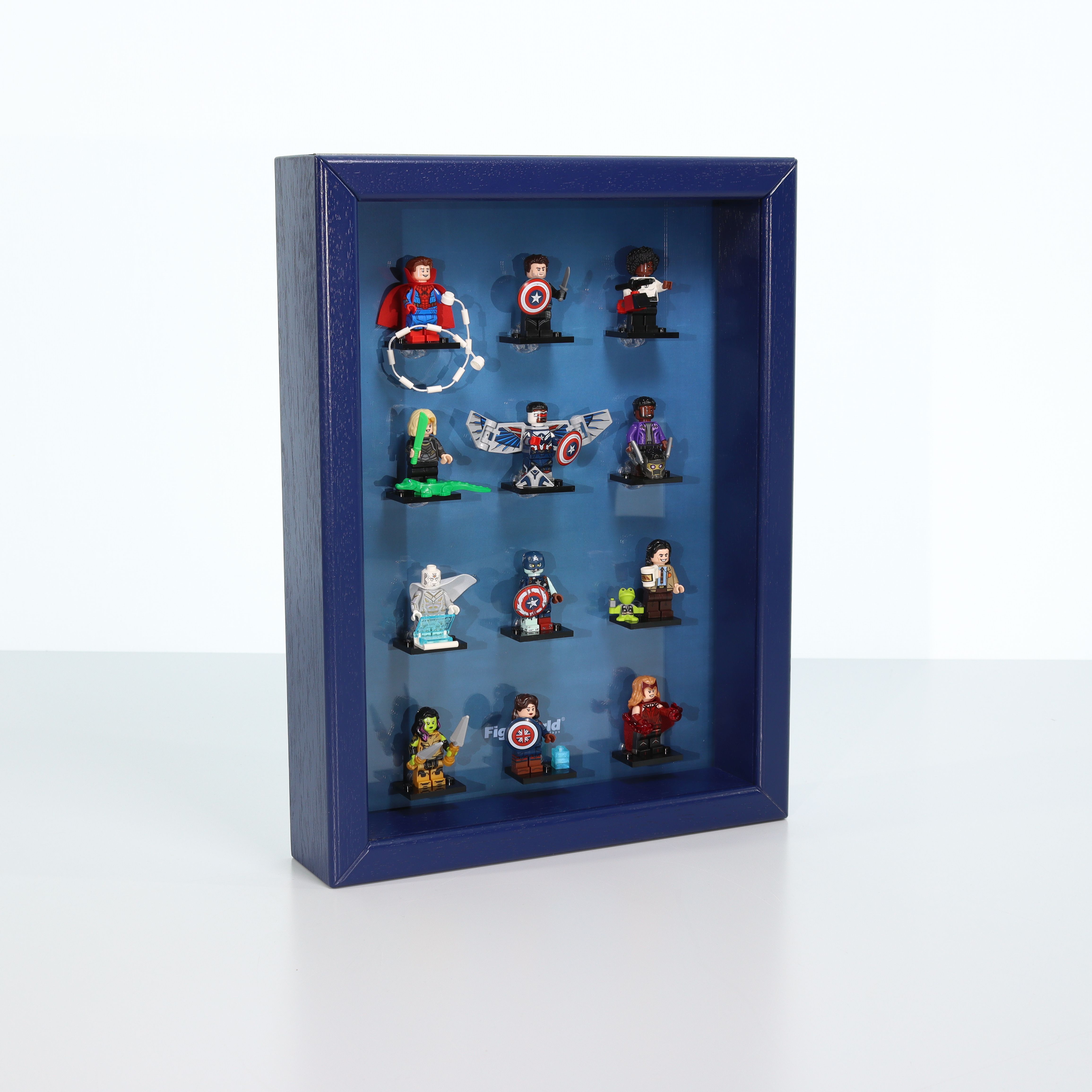 Magnetischer Setzkasten Vitrine 25x25cm für LEGO Minifiguren Marvel Studios 