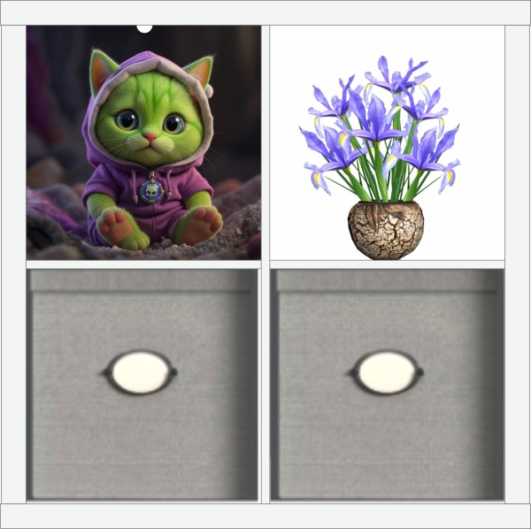 SKIVA Frontscheibe passend für IKEA® KALLAX Regal alien cat 0006