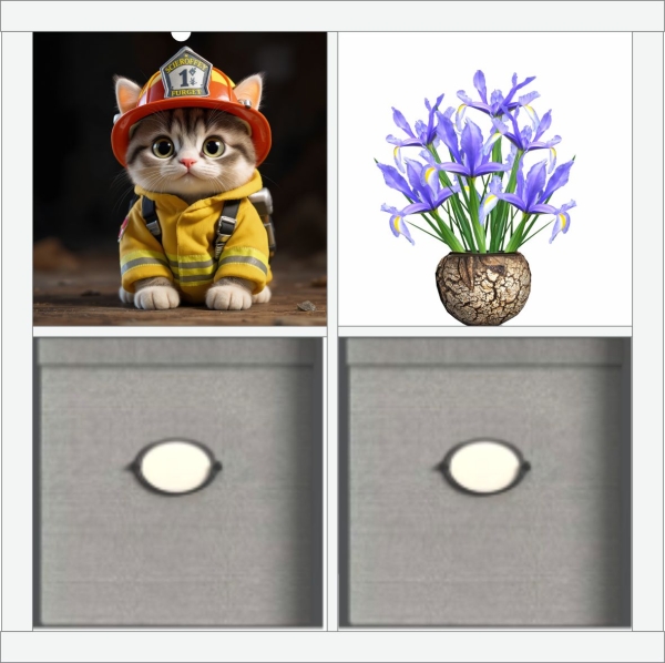 SKIVA Frontscheibe passend für IKEA® KALLAX Regal firefighter cat 0008