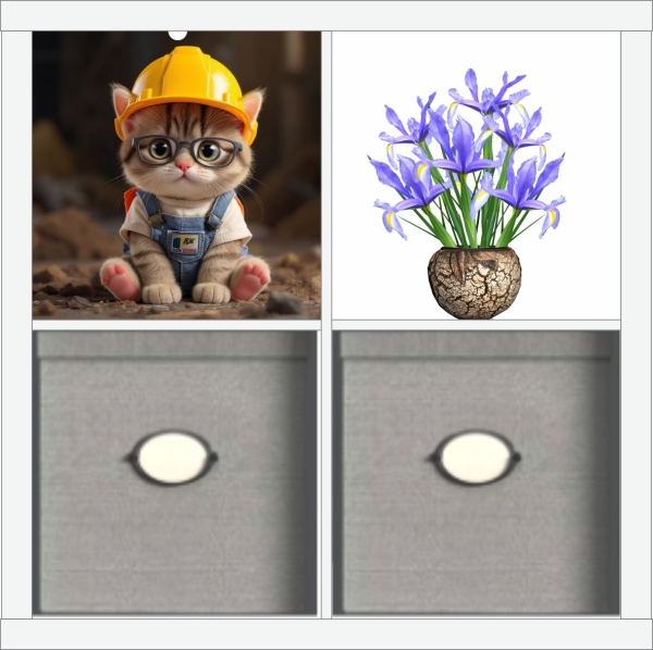 SKIVA Frontscheibe passend für IKEA® KALLAX worker cat 0086