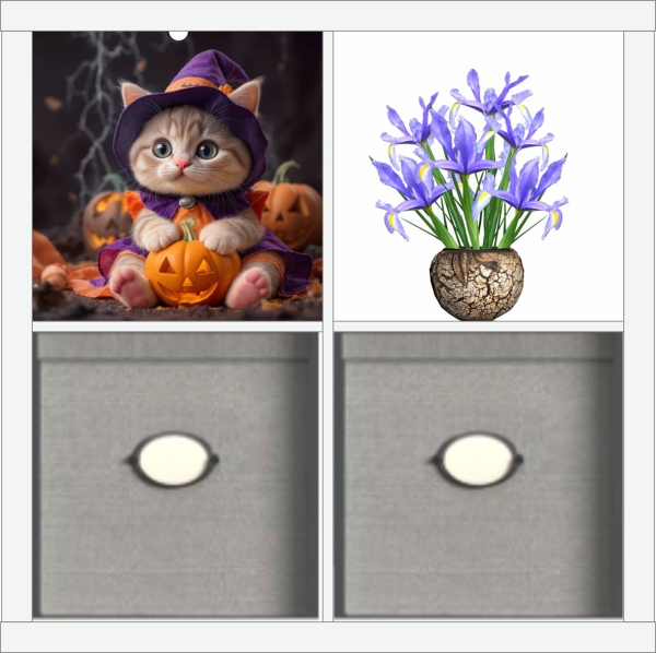SKIVA Frontscheibe passend für IKEA® KALLAX halloween cat 0088