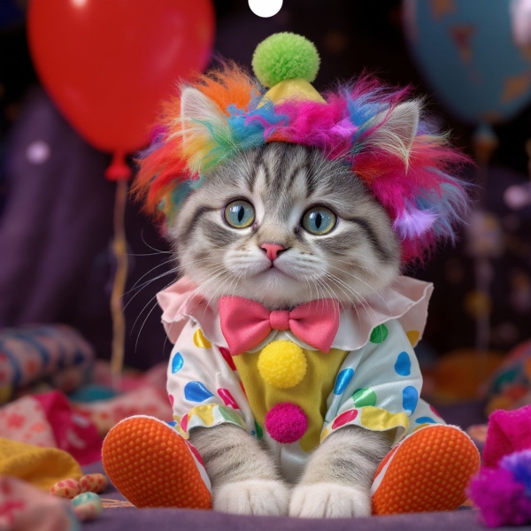 SKIVA Frontscheibe passend für IKEA® KALLAX clown cat 0090