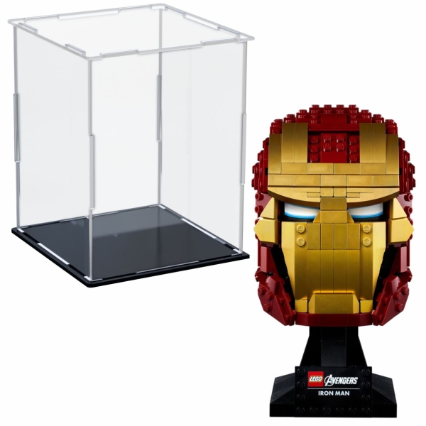 Acryl Vitrine für LEGO Marvel Avengers Iron Mans Helm 76165 B/T/H 190x190x240 mm