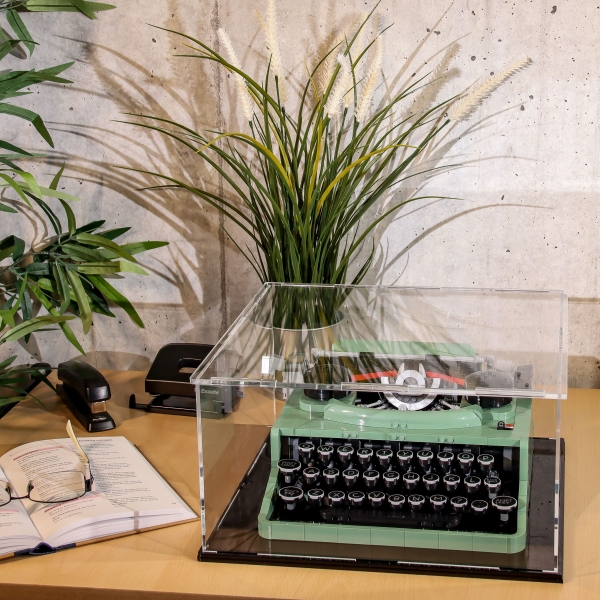 Acryl Vitrine für LEGO® Ideas Modells Schreibmaschine 21327 T/B/H 340x340x190 mm