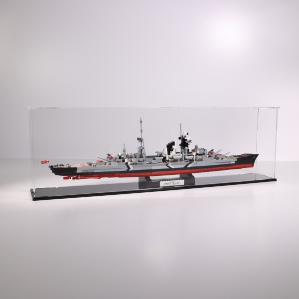 Acryl Vitrine für COBI 4823 Schiff Prinz Eugen Heavy Cruiser B/T/H 790x140x240 mm
