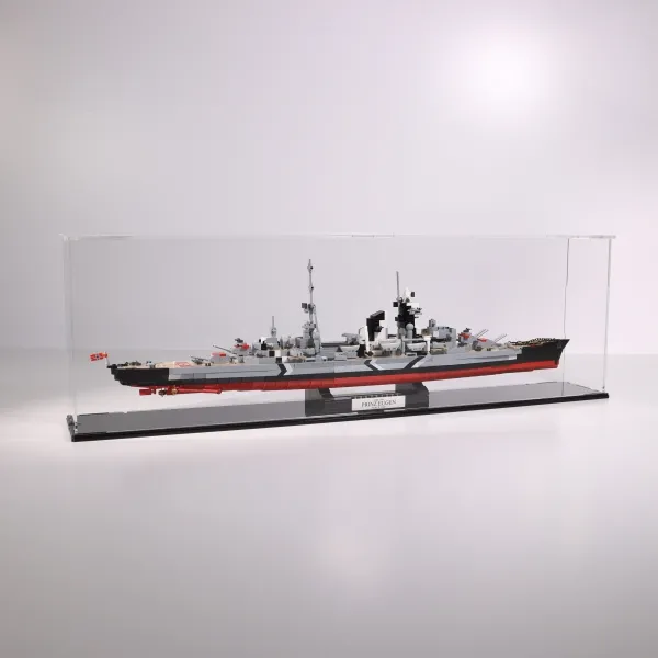 FiguSafe Vitrine für COBI 4823 Schiff Prinz Eugen Heavy Cruiser T/B/H 150x800x250 mm 011