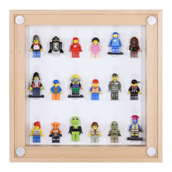 Click Vitrine PLUS Natur 300x300x60mm für 18 Lego® Figuren