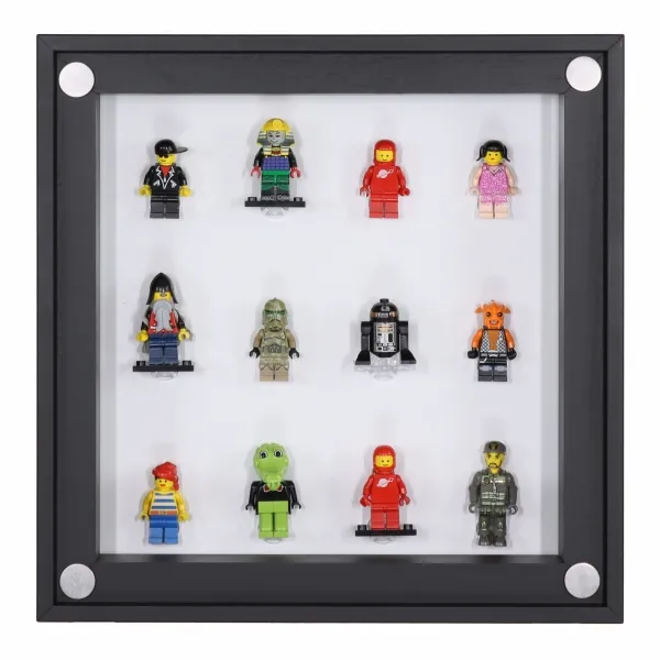 Click Vitrine PLUS Schwarz 300x300x60mm für 12 Lego® Figuren