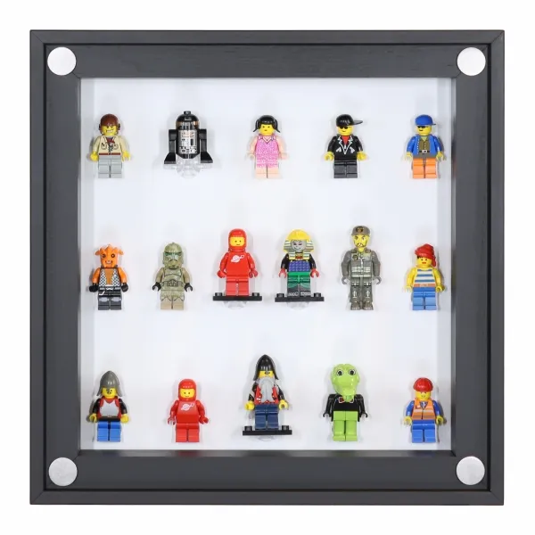 Click Vitrine PLUS Schwarz 300x300x60mm für 16 Lego® Figuren