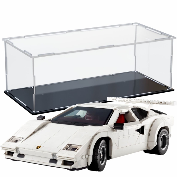 Acryl Vitrine für LEGO Icons Lamborghini Countach 5000 Quattrovalvole 10337 B/T/H 390x190x140 mm
