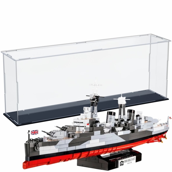 Acryl Vitrine für COBI 4821 HMS Belfast Light Cruiser B/T/H 690x140x240 mm