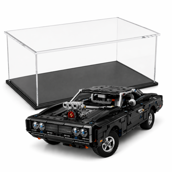 Acryl Vitrine für LEGO® Technic Fast and Furious Dodge Charger R/T Auto 42231 B/T/H 440x240x140 mm