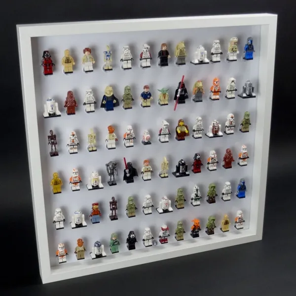 105er Inlay für IKEA RIBBA Rahmen 50 x 50 designed für LEGO® minifiguren Platz für 105 Figuren