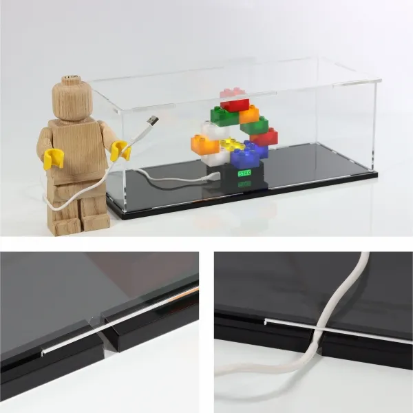FiguSafe Vitrine für LEGO® Ideas Modells Schreibmaschine 21327 T/B/H 330x340x180 mm 028