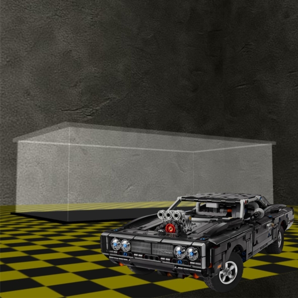Acryl Vitrine für LEGO® Technic Fast and Furious Dodge Charger R/T Auto 42231 B/T/H 440x240x140 mm