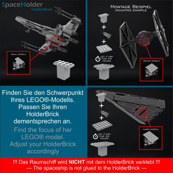 SpaceHolder® Verlängerung V4 25 cm für eure LEGO Modelle