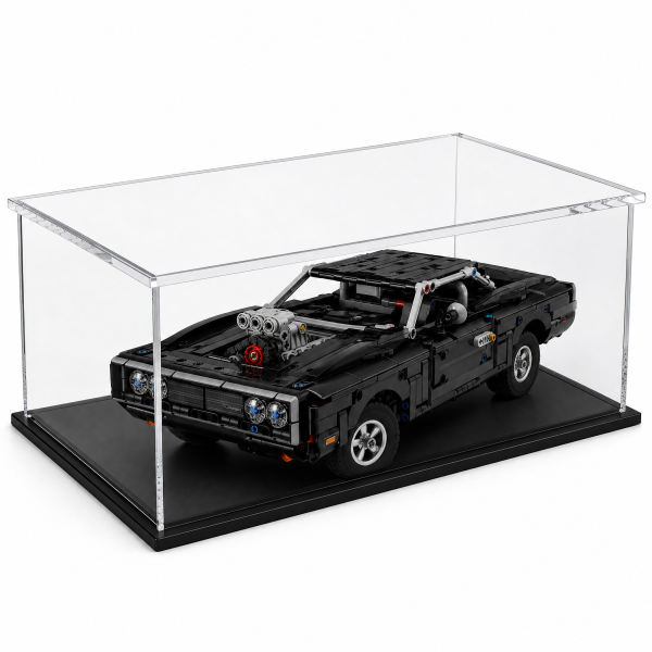 Acryl Vitrine für LEGO® Technic Fast and Furious Dodge Charger R/T Auto 42231 B/T/H 440x240x140 mm
