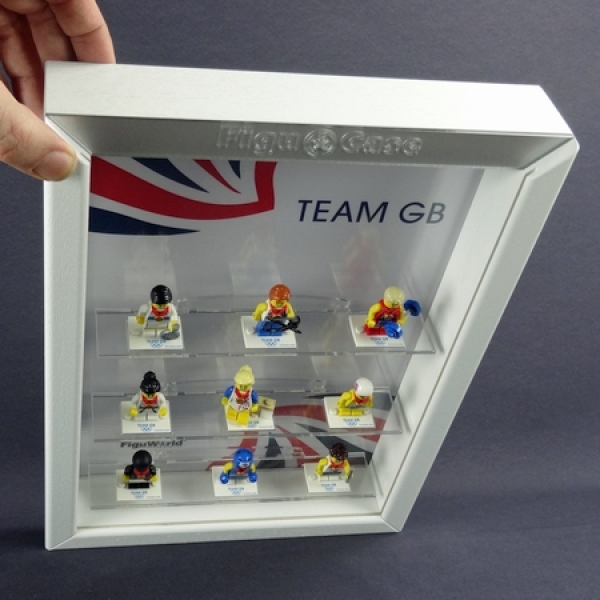 Display Case Frame for Lego Team Gb Olympics 8909 minifigures figures 25cm
